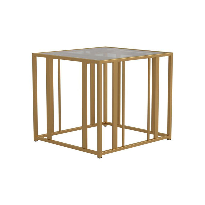 Adri Metal Frame End Table Matte Brass - Home Discount Furniture - NJ-linden