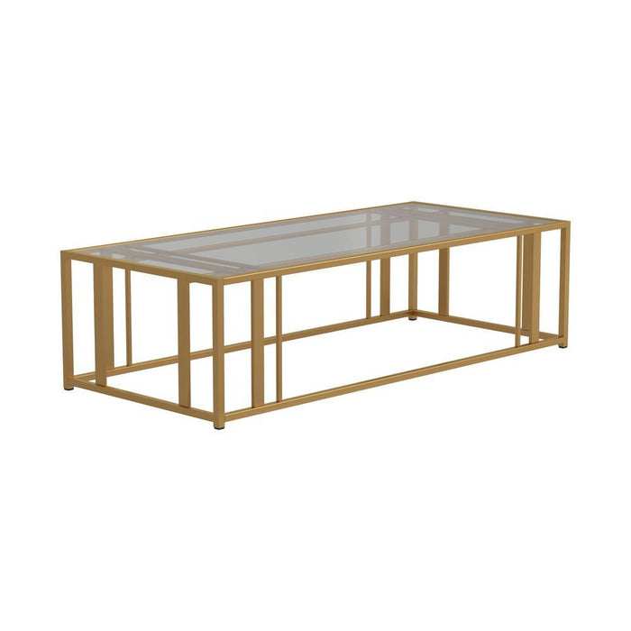 Adri Metal Frame Coffee Table Matte Brass - Home Discount Furniture - NJ-linden