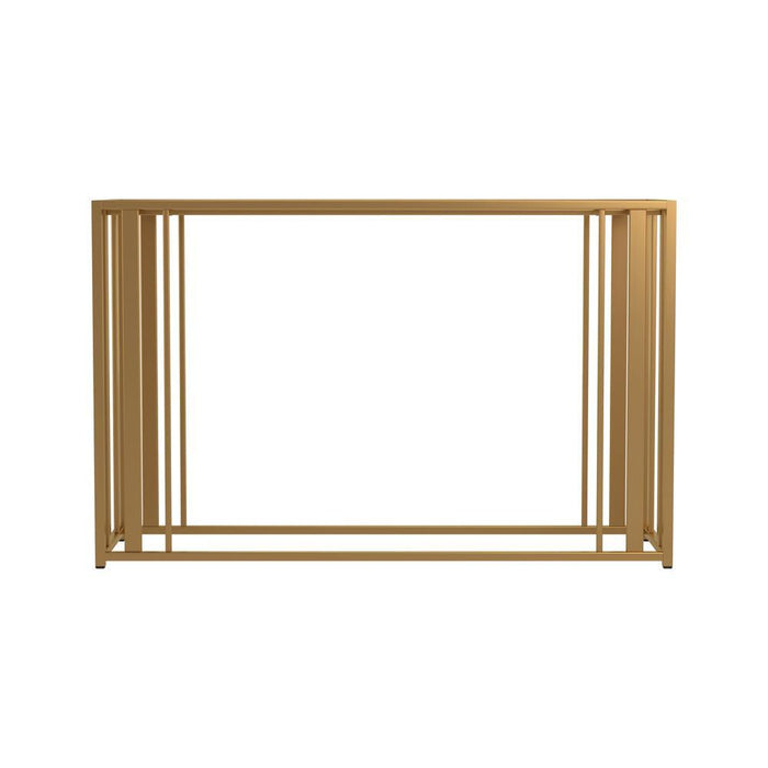 Adri Metal Frame Sofa Table Matte Brass - Home Discount Furniture - NJ-linden