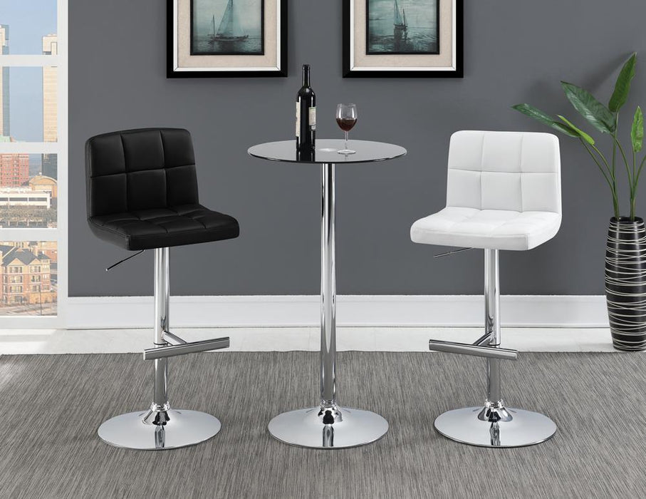 Lenny Adjustable Bar Stools Chrome and White (Set of 2) - Home Discount Furniture - NJ-linden