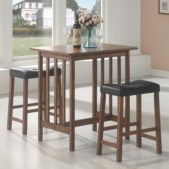 Oleander 3-piece Counter Height Dining Table Set Nut Brown - Home Discount Furniture - NJ-linden