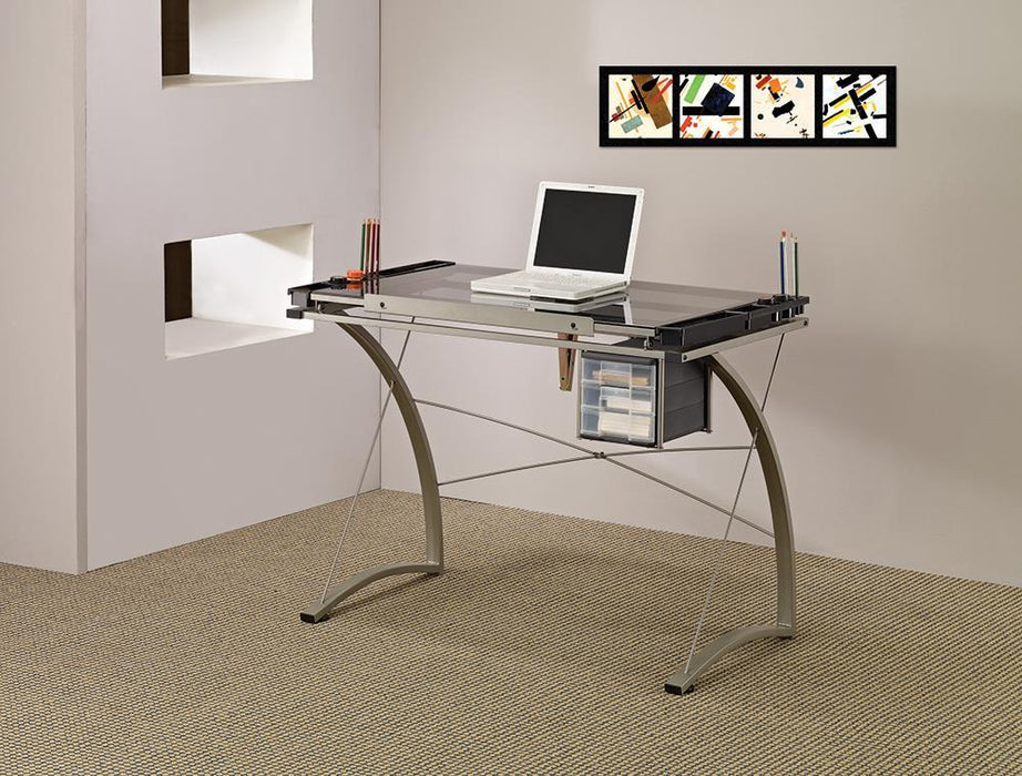 Melo 3-Drawer Drafting Desk Champagne - Home Discount Furniture - NJ-linden