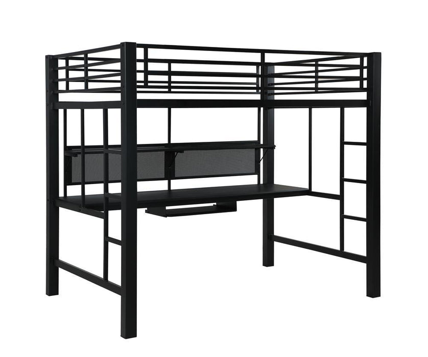 Avalon Full Workstation Loft Bed Black - Home Discount Furniture - NJ-linden