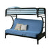 Montgomery Twin Over Futon Bunk Bed Glossy Black - Home Discount Furniture - NJ-linden