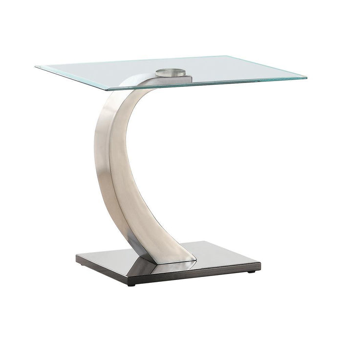 Pruitt Glass Top End Table Clear and Satin - Home Discount Furniture - NJ-linden