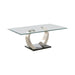 Pruitt Glass Top Coffee Table Clear and Satin - Home Discount Furniture - NJ-linden
