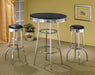 Theodore Round Bar Table Black and Chrome - Home Discount Furniture - NJ-linden