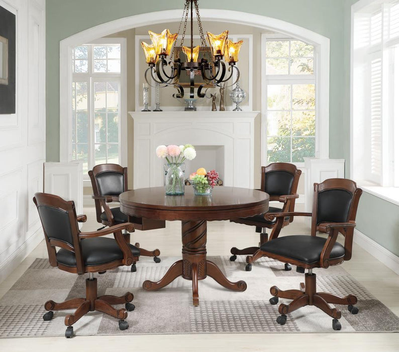 Turk Game Chair with Casters Black and Tobacco - Home Discount Furniture - NJ-linden