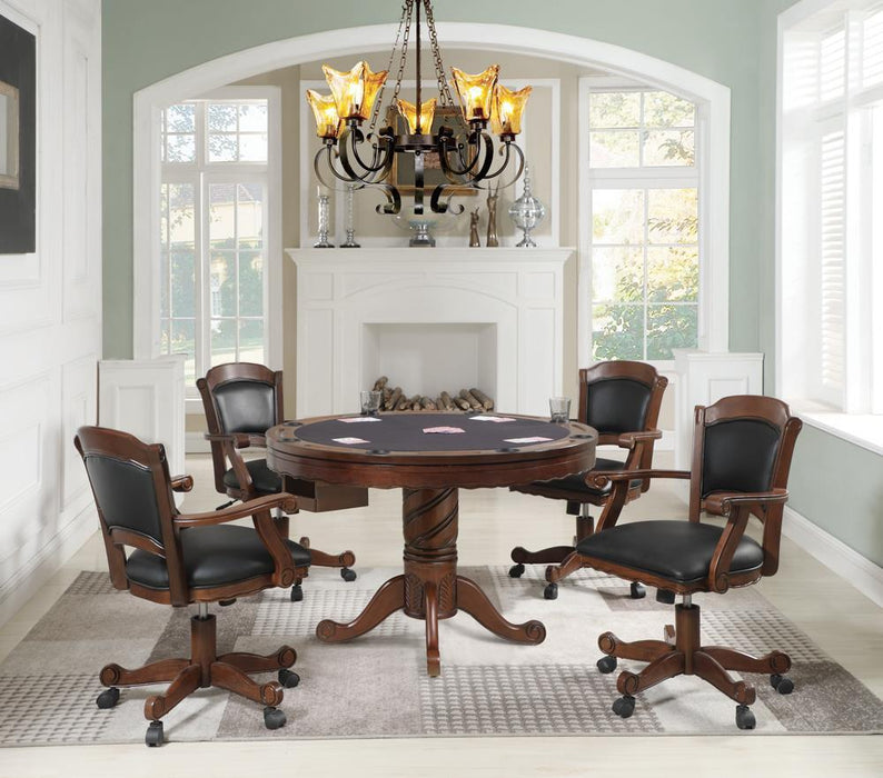 Turk Game Chair with Casters Black and Tobacco - Home Discount Furniture - NJ-linden