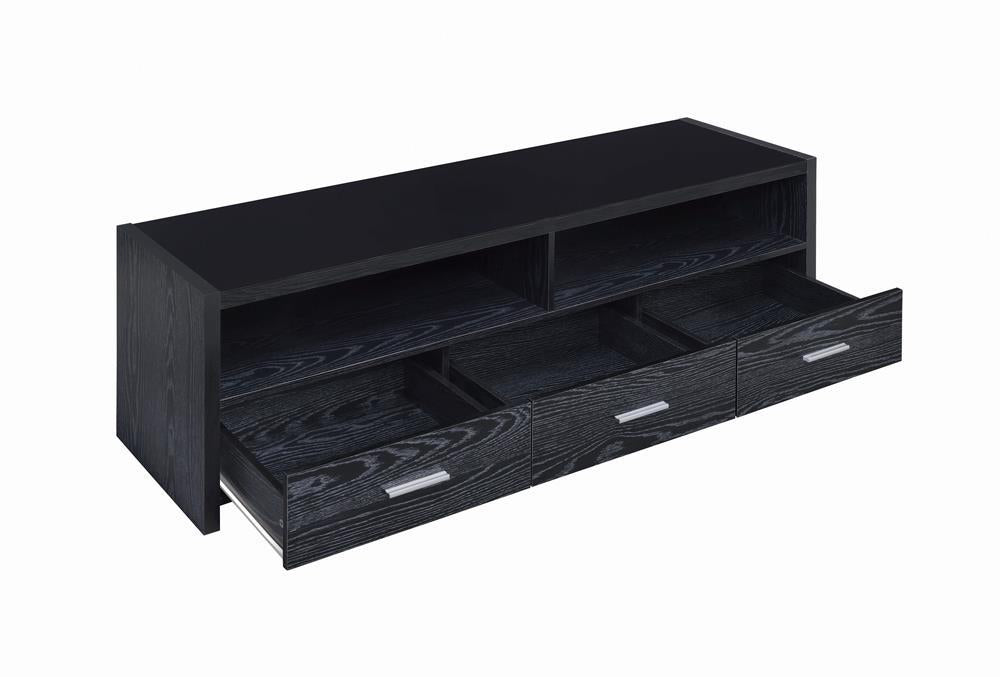 Alton 62" 3-drawer TV Console Black Oak - Home Discount Furniture - NJ-linden