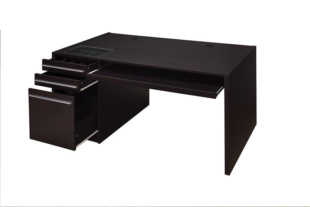 Halston 3-drawer Connect-it Office Desk Cappuccino - Home Discount Furniture - NJ-linden