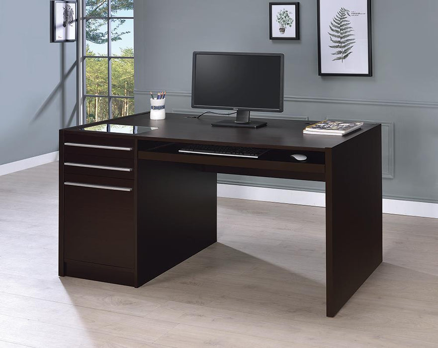 Halston 3-drawer Connect-it Office Desk Cappuccino - Home Discount Furniture - NJ-linden