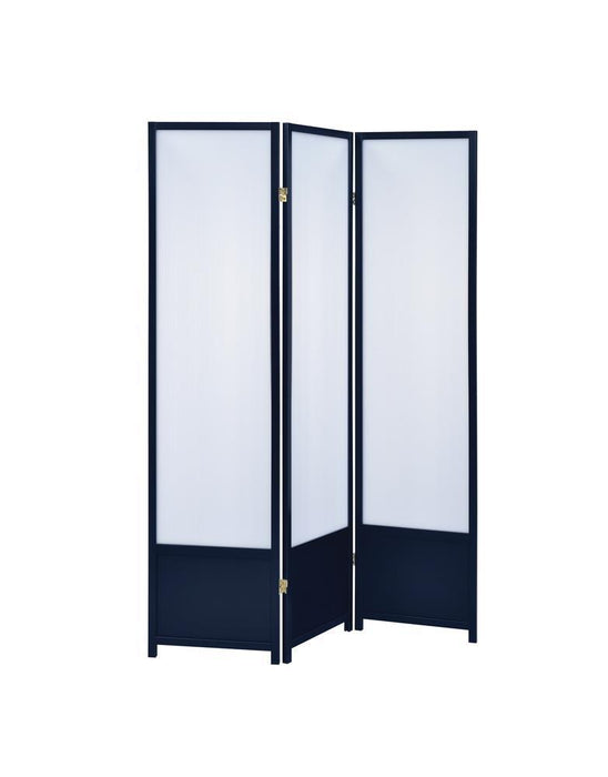 Calix 3-panel Folding Floor Screen Translucent and Black - Home Discount Furniture - NJ-linden