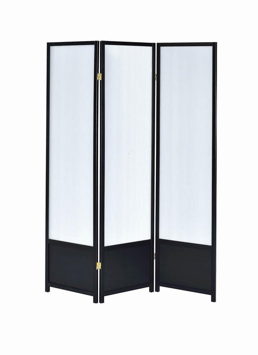 Calix 3-panel Folding Floor Screen Translucent and Black - Home Discount Furniture - NJ-linden