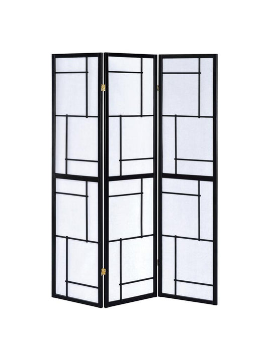 Damis 3-panel Folding Floor Screen Black and White - Home Discount Furniture - NJ-linden