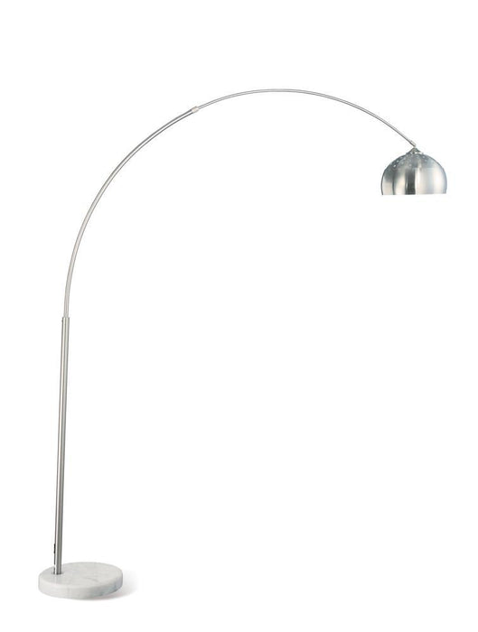 Krester Arched Floor Lamp Brushed Steel and Chrome - Home Discount Furniture - NJ-linden