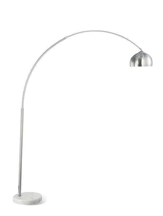 Krester Arched Floor Lamp Brushed Steel and Chrome - Home Discount Furniture - NJ-linden