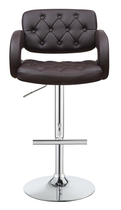 Brandi Adjustable Bar Stool Chrome and Brown - Home Discount Furniture - NJ-linden