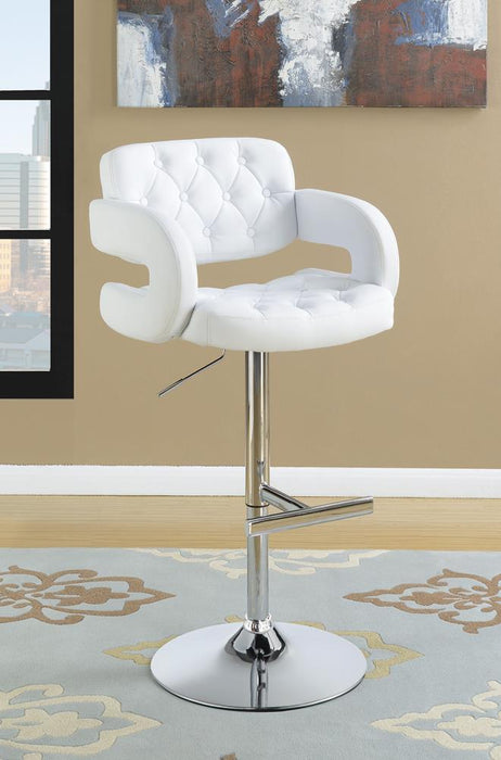 Brandi Adjustable Bar Stool Chrome and White - Home Discount Furniture - NJ-linden