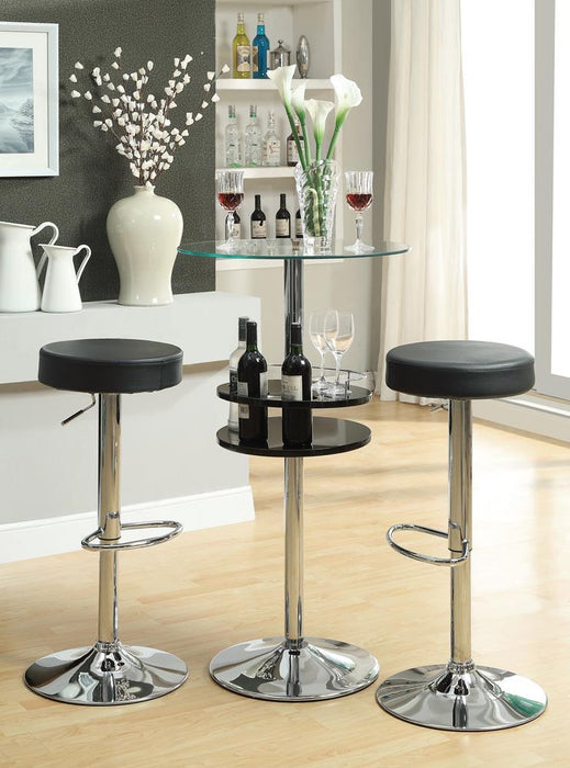 Ramses 29" Adjustable Bar Stool Chrome and Black - Home Discount Furniture - NJ-linden
