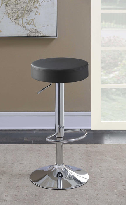 Ramses 29" Adjustable Bar Stool Chrome and Black - Home Discount Furniture - NJ-linden