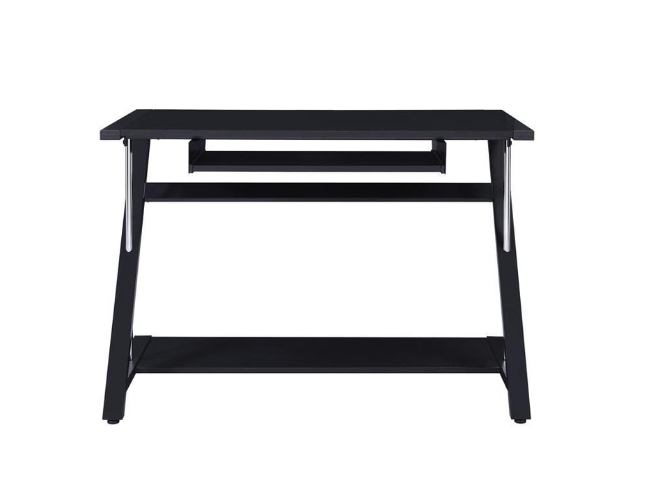 Mallet Computer Desk with Bottom Shelf Black - Home Discount Furniture - NJ-linden
