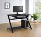 Mallet Computer Desk with Bottom Shelf Black - Home Discount Furniture - NJ-linden