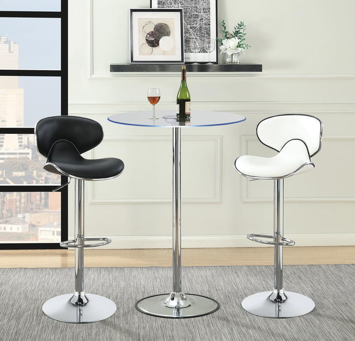 Edenton Upholstered Adjustable Height Bar Stools Black and Chrome (Set of 2) - Home Discount Furniture - NJ-linden