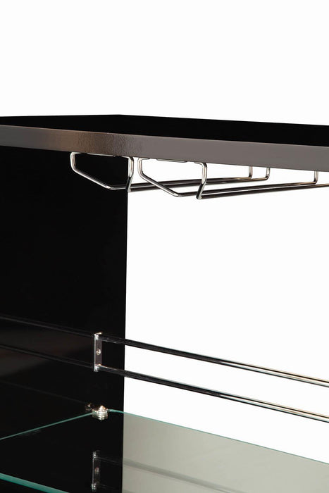 Adolfo 3-tier Bar Table Glossy Black and Clear - Home Discount Furniture - NJ-linden