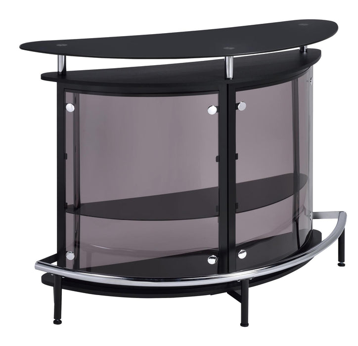 Amarillo 2-tier Bar Unit Black and Chrome - Home Discount Furniture - NJ-linden
