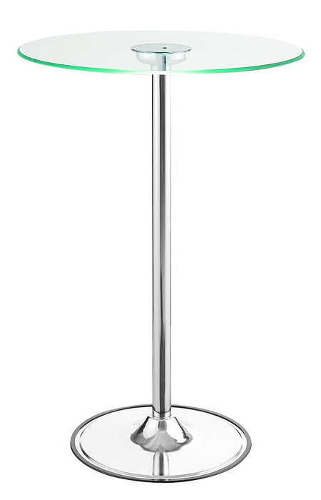 Thea LED Bar Table Chrome and Clear - Home Discount Furniture - NJ-linden