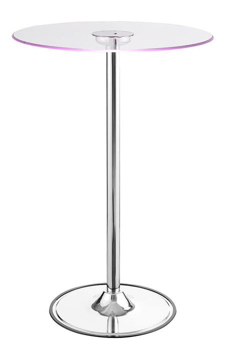 Thea LED Bar Table Chrome and Clear - Home Discount Furniture - NJ-linden