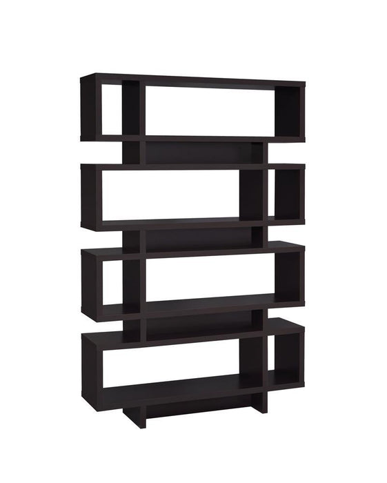 Reid 4-tier Open Back Bookcase Cappuccino - Home Discount Furniture - NJ-linden