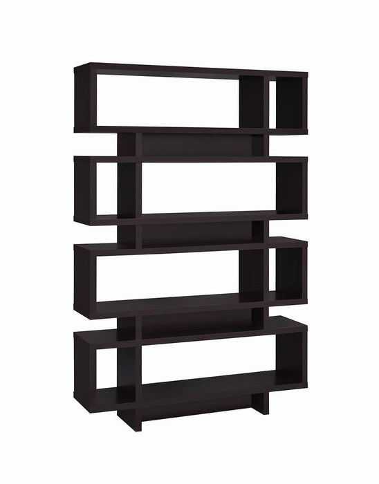 Reid 4-tier Open Back Bookcase Cappuccino - Home Discount Furniture - NJ-linden