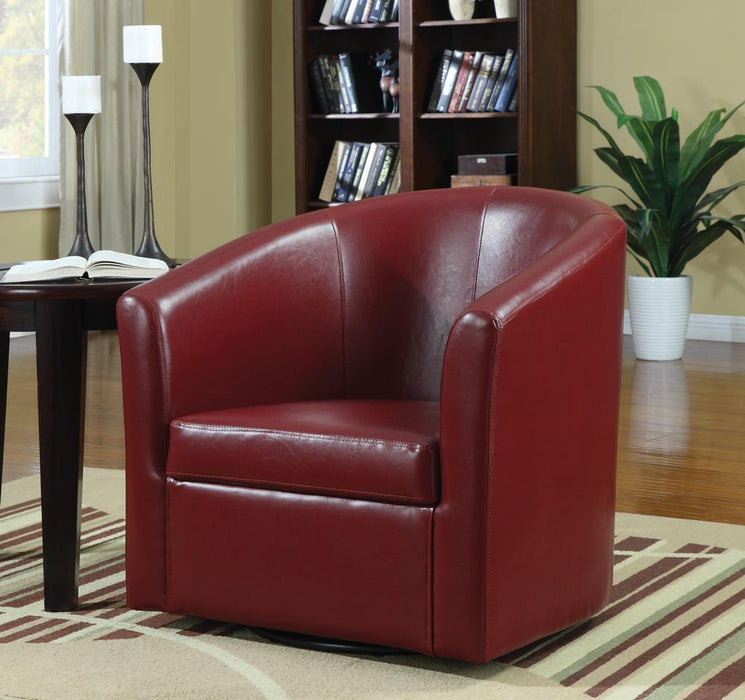 Turner Upholstery Sloped Arm Accent Swivel Chair Red - Home Discount Furniture - NJ-linden