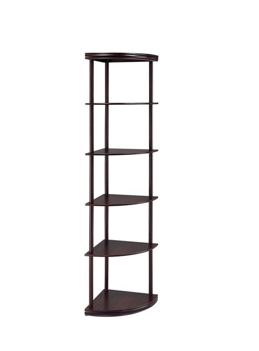 Bonwick 5-shelf Corner Bookshelf Cappuccino - Home Discount Furniture - NJ-linden