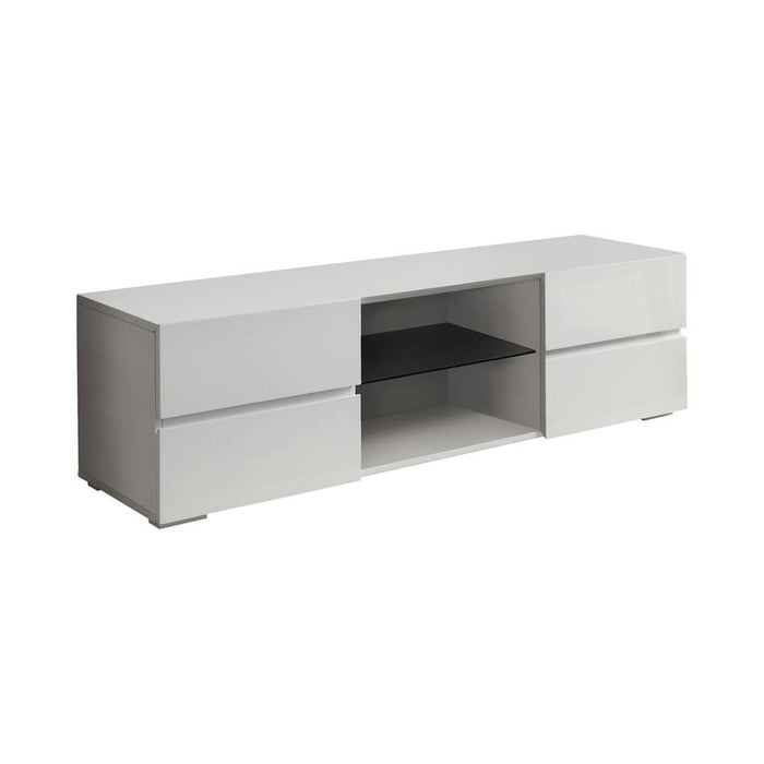 Galvin 4-drawer TV Console Glossy White - Home Discount Furniture - NJ-linden