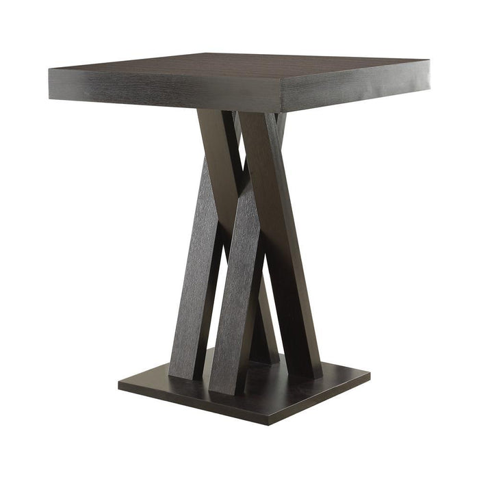 Freda Double X-shaped Base Square Bar Table Cappuccino - Home Discount Furniture - NJ-linden