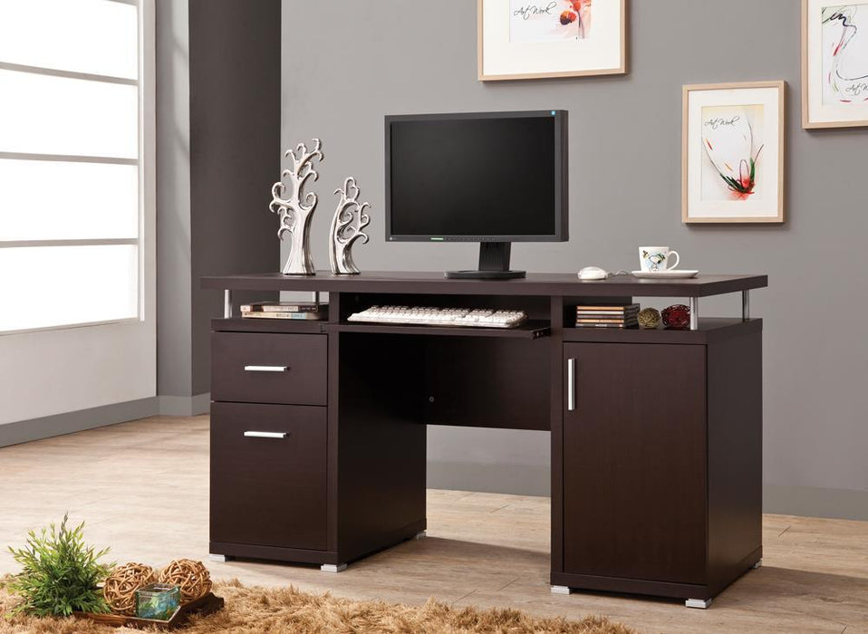 Tracy 2-drawer Computer Desk Cappuccino - Home Discount Furniture - NJ-linden
