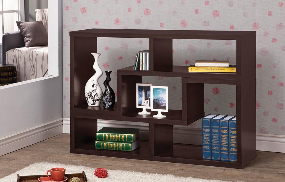 Velma Convertible TV Console and Bookcase Cappuccino - Home Discount Furniture - NJ-linden