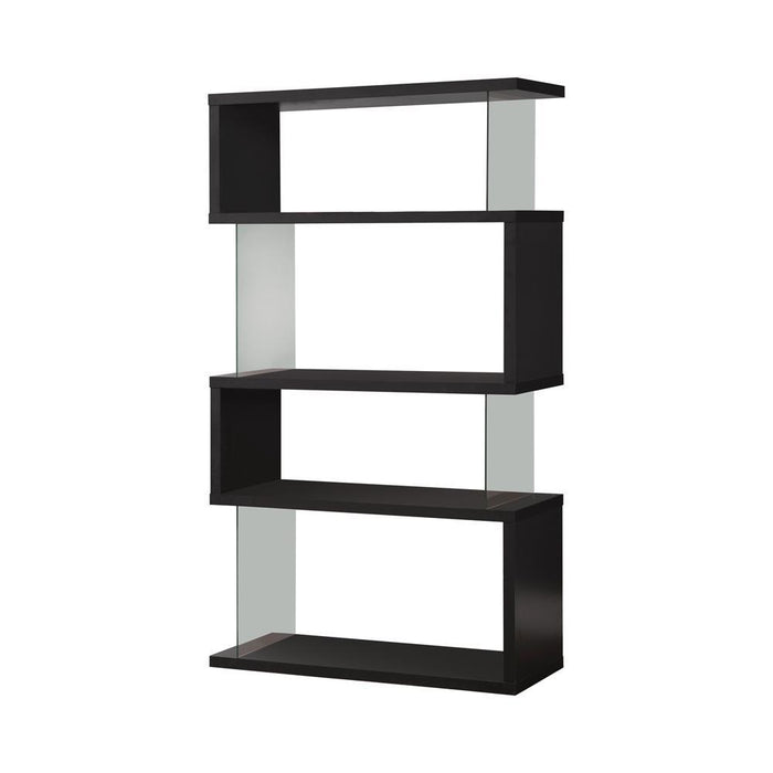 Emelle 4-tier Bookcase Black and Clear - Home Discount Furniture - NJ-linden