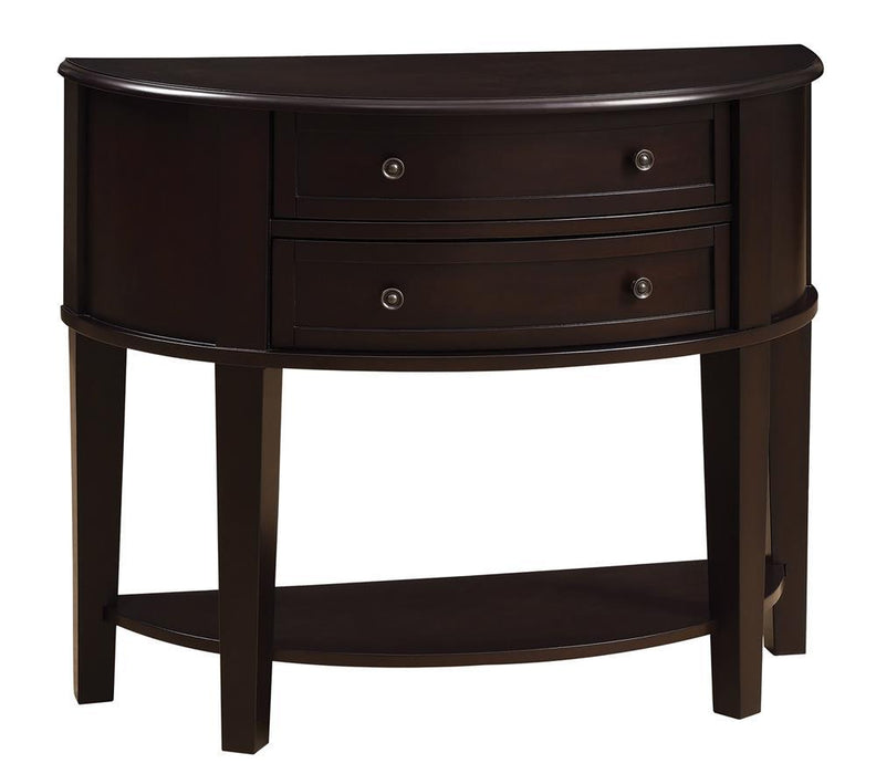 Diane 2-drawer Demilune Shape Console Table Cappuccino - Home Discount Furniture - NJ-linden