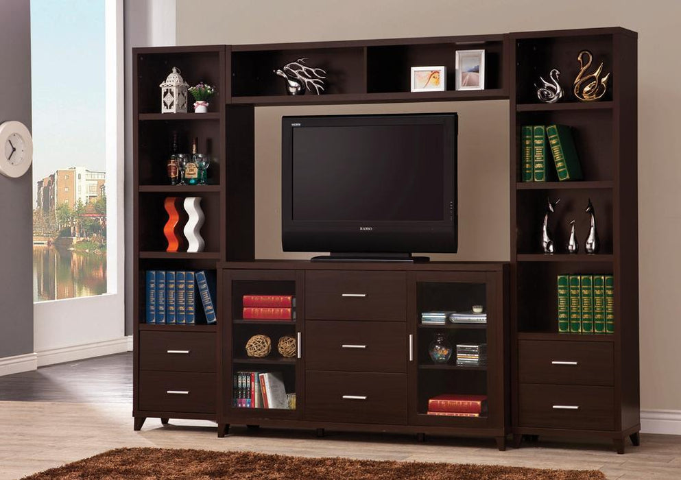 Lewes 2-door TV Stand with Adjustable Shelves Cappuccino - Home Discount Furniture - NJ-linden