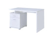 Irving 2-drawer Office Desk with Cabinet White - Home Discount Furniture - NJ-linden