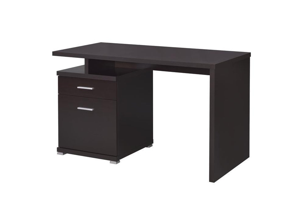 Irving 2-drawer Office Desk with Cabinet Cappuccino - Home Discount Furniture - NJ-linden