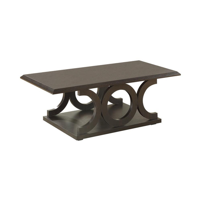 Shelly C-shaped Base Coffee Table Cappuccino - Home Discount Furniture - NJ-linden