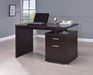 Irving 2-drawer Office Desk with Cabinet Cappuccino - Home Discount Furniture - NJ-linden