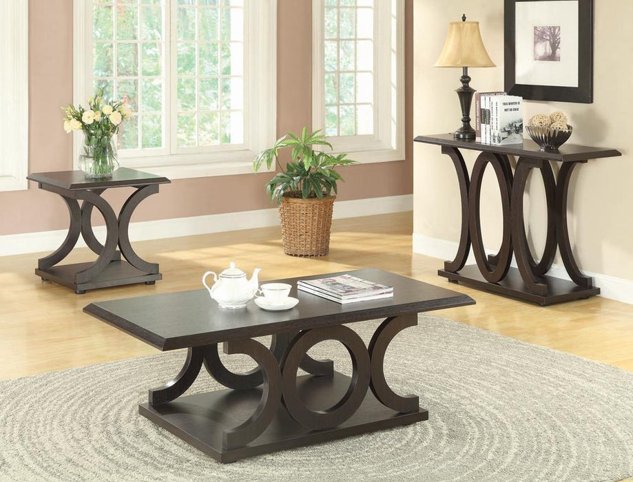 Shelly C-shaped Base Sofa Table Cappuccino - Home Discount Furniture - NJ-linden