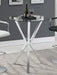 Denali Round Glass Top Bar Table Chrome - Home Discount Furniture - NJ-linden