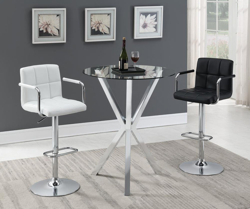 Denali Round Glass Top Bar Table Chrome - Home Discount Furniture - NJ-linden